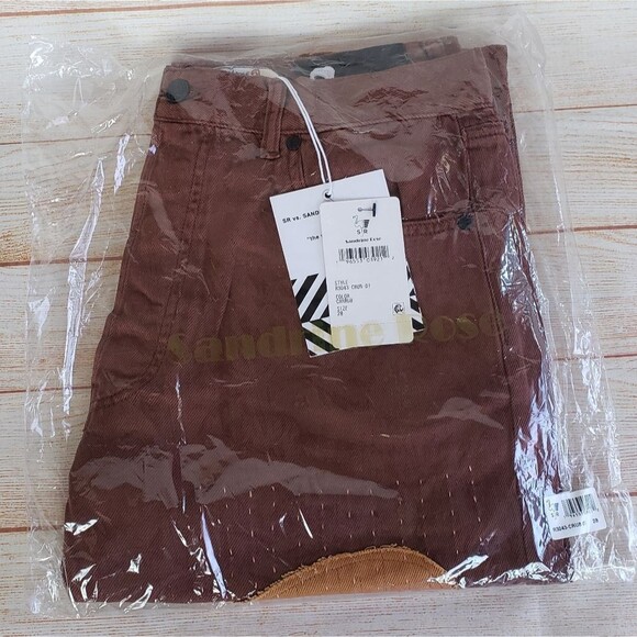 Sandrine Rose by Free People Patchwork Pants in Carrub Brown Women's Size 28 - Picture 4 of 6